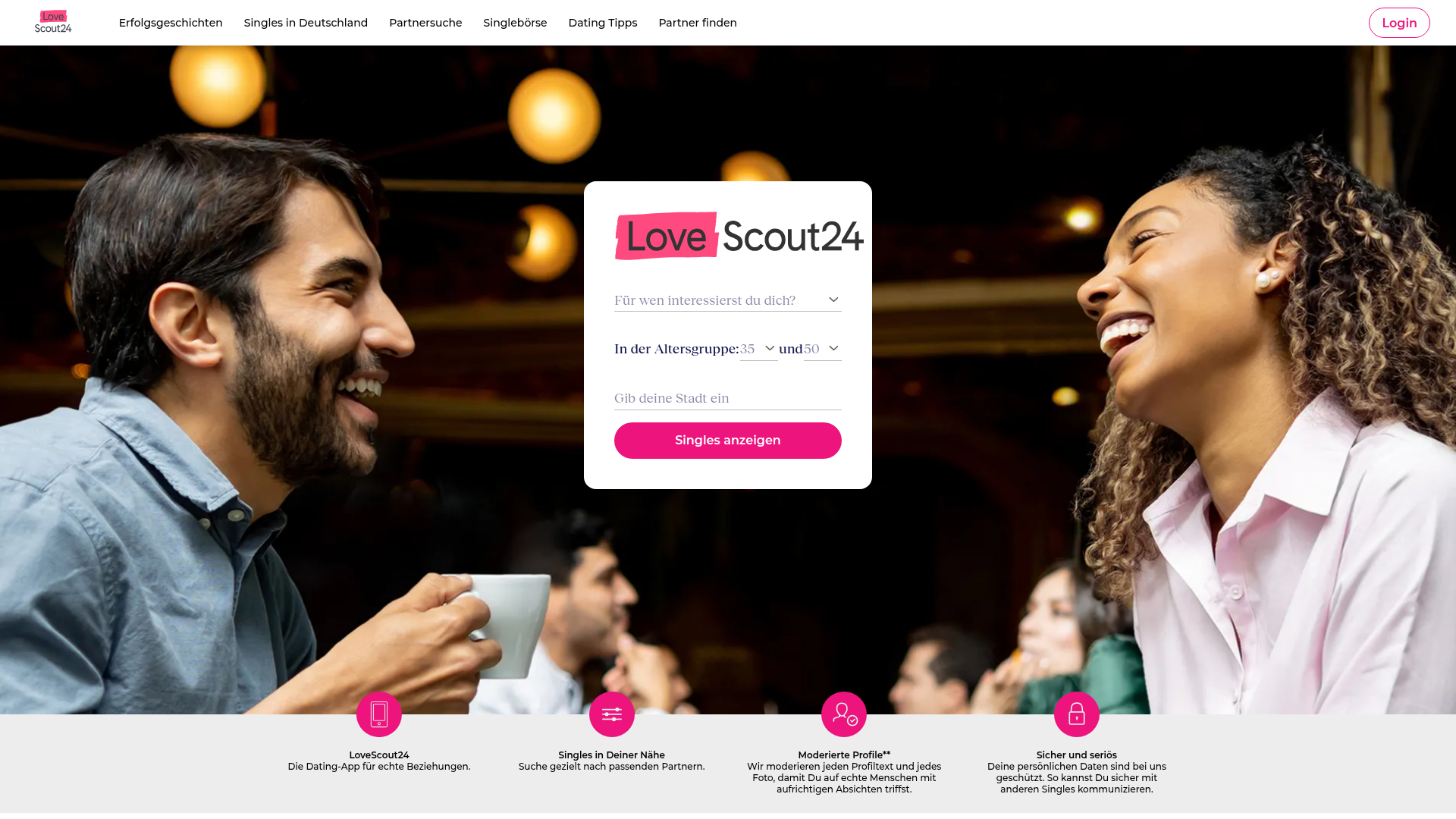 LoveScout24: Flexibel, groß und für viele Dating-Ziele offen Homepage